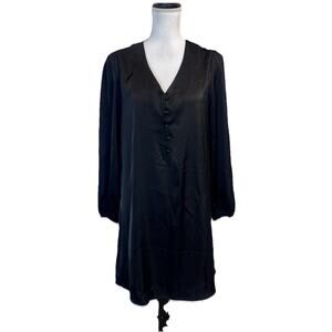 Pretty Garden Dress size Medium Black Satin Knee Wedding Church Dinner Boho